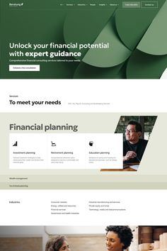 the landing page for financial planning