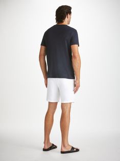 Our Sydney shorts in white are cut for a regular fit for the perfect, warm weather ready style. We have developed a mid-weight, beautifully soft and breathable pure linen that will keep you cool and comfortable in even the hottest of conditions. This made in Italy fabric is finished by being piece-dyed before construction for a bright and vibrant pure white. The Sydney short features a curved back yoke for a great fit and an elasticated waistband with drawcord for comfort. The front of the short Beach Shorts With Built-in Liner, White Leisure Shorts With Built-in Liner, White Linen Shorts With Built-in Shorts, Beach Relaxing, Men’s Linen Shorts, Minimalist Rose, Casual Shorts Men, Rose Logo, Pin Lock