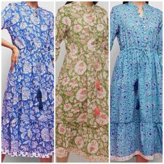 Listing Is For One Dress!But Three Colors Available! Nwt Tuckernuck Block Print Dresses. Size Large. Runs Tts. Retail On These, Before Tax, Right Now Is $168 Each. Price Here Is Very Firm. No Offers, Please. Very Clean, Pf/Sf Home. Pit To Pit Is 21”. From Top Of Shoulder To Bottom Hem Is 46”. Please Specify Cobalt/White (Qty 3) , Pink/Green (Qty 3), Turquoise/Cobalt (Qty 2) In The Notes Section When Purchasing! Ships Immediately. Spring Dresses With Back Tassel Tie-up, Summer Long Sleeve Kaftan With Back Tassel Tie-up, Summer Kaftan With Back Tassel Tie-up And Long Sleeves, Casual Spring Kaftan With Tassels, Spring Casual Tassel Kaftan, Spring Kaftan With Tassel Ties, Blue Block Print Dress For Spring, Cotton Vacation Dresses With Back Tassel Tie-up, Spring Blue Kaftan With Tassels