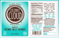 the label for coconut milk creamer