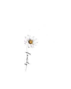 a drawing of a daisy with the word faith written in cursive writing on it