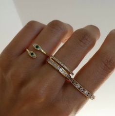 Beautiful adjustable ring for a delicate look, perfect for stacking and does not tarnish/fade. Evil Eye Ring, Eye Ring, Green Gemstones, Stackable Rings, Adjustable Ring, Gold Gold, Adjustable Rings, Diamond Bracelet, Jewelry Rings