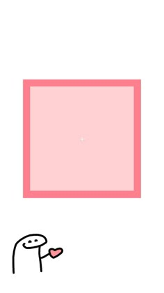 a drawing of a person holding a heart in front of a pink square with the word love on it