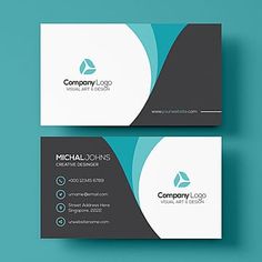 two business cards with an abstract design