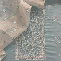 Item Overview ATHARVA Hand Embroidery Salwar Kameez /Lucknowi Embroidery Sky Blue Cotton Shirt & MalMal Dupatta/Custom Stitch Unstitch/Gift/Plazzo Dno. LUCK06 🌷Fabric: * Shirt: Chander/Cotton Shirt - 2.5 Mts- Hand Embroidery Neck & Jaal * Dupatta: Kota Cotton Dupatta/All Over Bootis Embroidery/ 2.5Mts * Bottom: Cotton Salwar 2.5 Mts. 🌷CUSTOMIZATION (No Extra Charges) * Fabrics Customization: Designs Can be made in different Fabrics. *Color Customization: Designs Can be made in different Colors Embroidered Mulmul Palazzo Set For Wedding, Blue Chikankari Embroidered Georgette Fabric, Eid Mulmul Palazzo Set With Intricate Embroidery, Light Blue Anarkali Set With Intricate Embroidery, Elegant Blue Mulmul Sets, Festive Light Blue Unstitched Suit With Dabka Work, Designer Light Blue Salwar Kameez With Zari Work, Unstitched Bollywood Salwar Kameez In Light Blue, Unstitched Bollywood Style Light Blue Salwar Kameez