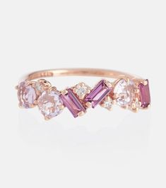 Italian Coast, Suzanne Kalan, Rose Gold Band, Amethyst Purple, Purple Stones, Pink Ring, Pink Stone, Dream Jewelry, Pink Diamond