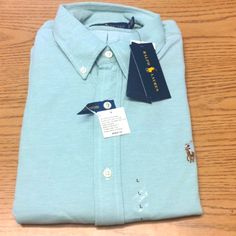 Ralph Lauren Knit Oxford Button Down Shirt New With Tags Size Xxl Color: Green (Bluish Green Or Aqua) Embroidered Horse Spare Buttons Smoke Free Home Fitted Blue Button-up Polo Shirt, Fitted Long Sleeve Polo Shirt With Buttons, Blue Crew Neck Shirt With Button Closure, Long Sleeve Cotton Polo Shirt With Buttons, Long Sleeve Cotton Polo Shirt With Button Closure, Long Sleeve Blue Polo Shirt For Spring, Blue Long Sleeve Polo Shirt For Spring, Fitted Casual Polo Shirt With Buttons, Cotton Long Sleeve Polo Shirt With Button Closure