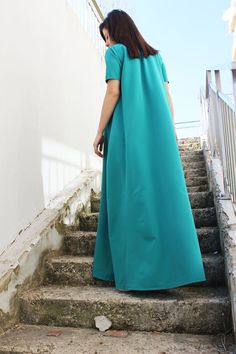 Plus Size Boho Dress/ Oversized Dress/ Bridesmaid от Fraktura Flowy Short Sleeve Maxi Dress For Evening, Flowy Maxi Dress With Short Sleeves For Evening, Modest Maxi Dress For Summer Wedding, Green Short Sleeve Maxi Dress For Wedding, Green Short Sleeve Midi Dress For Wedding, Modest Summer Evening Maxi Dress, Summer Wedding Maxi Dress With Short Sleeves, Plus Size Boho Dress, Alternative Wedding Dress