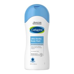 Cetaphil® Ultra Gentle Body Wash gently cleanses without stripping skin of its natural moisture and delivers nourishing ingredients to help maintain the skin's moisture barrier. This fragrance free body wash leaves skin feeling soft and replenished during and after showering. Defends against 5 Signs of Skin Sensitivity: Weakened Skin Barrier, Dryness, Roughness, Irritation, Tightness #1 Dermatologist Recommended Facial Skincare Brand Dry to Normal, Sensitive Skin Gently Cleanses Without Stripping Skin of Its Natural Moisture With Aloe Vera & Essential Vitamin B5 Dermatologist Tested Hypoallergenic Paraben Free Won't Clog Pores Aveeno Skin Relief, Gentle Facial Cleanser, Lotion For Dry Skin, Skin Care Cleanser, Sensitive Skin Care, Dermatologist Recommended, Moisturizing Body Wash, Vitamin B5, Moisturizing Lotions