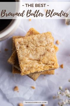 the best browned butter blondies are made with brown sugar and oatmeal