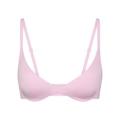 Boost your bust and maximize your cleavage in this comfortable, wireless plunge super push-up bra that adds one cup size and provides a supportive lift. Features fully adjustable straps, foam pads, wide microfiber wings for smoothing, a tonal silicone SKIMS logo at the front wing, and a hook and eye back closure. Fits true to size. | SKIMS Super Push-Up Bra | Pink | 34DD | Wireless Form Push Up Bra Dresses, Affordable White Bra With Soft Touch, Cheap Cute Women's Intimates, Cupped Bra, Cheap Classic Full Coverage Bra, Branded Bra, Size D Bras, Free Bra, Cute Bras Nordstrom