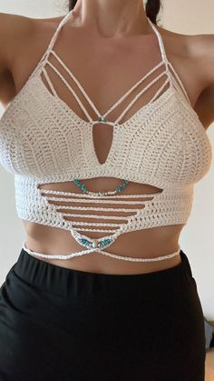 Perfect for festivals, raves or hot summer days! ☀️ Handmade tops with great attention to detail take your festival look to a new level. No cheap goods from China or child labor, everything crocheted by me.💫 Write to me now to send me your crocheted unique piece for the next festival or hot summer days and support my small business so that I can continue to let my creativity flourish.🤗 Bohemian Cropped Crochet Top For Festivals, Summer Crochet Lace Top Made Of Yarn, Bohemian Crochet Lace Crop Top For Beach Season, Summer Crochet Lace Top Made From Cotton Yarn, Summer Festival Cotton Crochet Top, White Bohemian Crop Top With Crochet Trim, White Bohemian Crop Top For Festival, Summer Festival Crochet Lace Top, Bohemian Crochet Crop Top For Festival