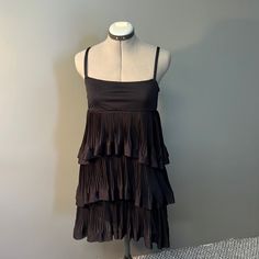 H&M Black Dress, Size Small, 100% Polyester, Great Condition Black Tiered Mini Dress For Party, Black Tiered Mini Dress For Evening, H&m Sleeveless Mini Dress For Cocktail, Sleeveless Cocktail Mini Dress By H&m, H&m Party Dresses With Ruffles, H&m Mini Dress For Summer Cocktail, H&m Summer Cocktail Mini Dress, H&m Fitted Ruffled Mini Dress, H&m Fitted Mini Dress With Ruffles