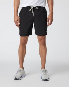 The ultimate in versatility, the Banks Shorts are made from partially recycled plastic bottles to take you from workouts to the water and beyond. It’s an athletic short built with a scalloped leg for your most universal performance item. | Vuori Banks Shorts | Black | XXL Vuori makes premium performance apparel inspired by the active Coastal California lifestyle; an integration of fitness, surf, sport, and art. Breaking down the boundaries of traditional activewear, we are a new perspective on p Athleisure Swim Trunks With Functional Drawstring And Relaxed Fit, Athleisure Breathable Athletic Shorts In Recycled Polyester, Breathable Athleisure Athletic Shorts In Recycled Polyester, Sporty Recycled Polyester Athletic Shorts For Training, Breathable Recycled Polyester Athletic Shorts For Workout, Athleisure Athletic Shorts In Recycled Polyester For Sports, Athleisure Shorts With Elastic Waistband In Recycled Polyester, Athleisure Swim Trunks With Functional Drawstring, Athleisure Swim Trunks With Drawstring