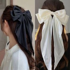 Get playful with your look with our Long Satin Hair Bow! This trendy bow is perfect for adding a cute and girly touch to any outfit. With its playful design and barrette hair clip, this is a must-have accessory. Make a statement and show off your unique style with our Long Satin Hair Bow! Description: Origin: CNMaterial: SatinItem Type: HeadwearPattern Type: SolidType: Hair Clip Color Ponytail, Chiffon Bow, Ponytail Clip, Trendy Bows, Poncho Dress, Bow Hair Clip, Hot Jewelry, Fashion Materials, Clip Hair