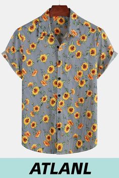 Great for summer vacations like camp,luau,cruise,sun beach etc. Print Rugs, Aloha Beaches Shirt, Floral Hawaiian Shirt, Flamingo Shirt, Floral Print Shirt, Sunflower Print, Flower Shirt, Summer Fabrics, Floral Print Shorts