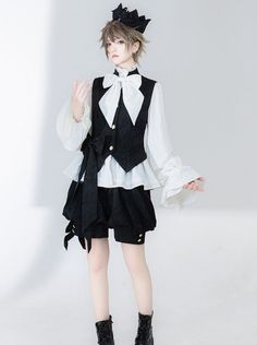 ❤Retro Dark Gothic Lolita Prince Crown Hat❤︎ Princess Chronicles, Ouji Fashion, Prince Clothes, Balloon Sleeve Shirt, Oc Outfits, Prince Crown, Shopping Link, Kei Fashion, Vest Blouse