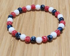 Patriotic Bracelet Set, Set of 3 Red White Blue Bracelets, Americana Bracelet Gift Set, Star Patriotic Bracelets, 4th of July Bracelet - Etsy Red Round Beads Bracelets For 4th Of July, Patriotic Round Beads Stretch Bracelet For 4th Of July, Patriotic White Jewelry For 4th Of July, Patriotic Bracelets For 4th Of July Gift, Patriotic Beaded Bracelets For 4th Of July, Red Patriotic Bracelet Jewelry, Adjustable White Bracelet For 4th Of July, Patriotic Red Bracelet For 4th Of July, Patriotic White Stretch Bracelet With Round Beads