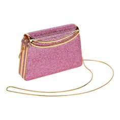 Judith Leiber Pink Swarovski Crystal Minaudière Clutch Evening Bag Purse | See more vintage Evening Bags and Minaudières at https://www.1stdibs.com/fashion/handbags-purses-bags/evening-bags-minaudieres in 1stDibs Judith Leiber Bags, Fancy Purses, Crystal Purse, Acrylic Bag, Expensive Bag, Pink Clutch, Crystal Bags, Pink Swarovski, Beaded Handbag