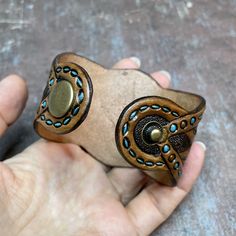 Rustic Cuff Bracelets, Leather Gifts For Her, Leather Cuff Bracelet, Hand Tooled Leather, Blue Lake, Leather Cuffs Bracelet, Leather Gifts, Tooled Leather, Leather Cuffs