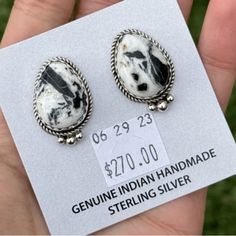 Navajo 925 Sterling Silver White Buffalo Turquoise Handmade Earrings Artist: Lee S Measurements: 1 Inch By 0.75 Inch Best Offers Accepted! Handmade Turquoise Earrings, White Buffalo Turquoise, White Buffalo, Cluster Earrings, Turquoise Earrings, Handmade Sterling Silver, Sterling Silber, Handmade Earrings, Favorite Jewelry