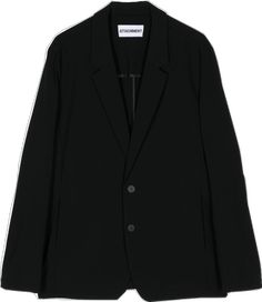 Black Sport Coat For Work, Modern Black Blazer With Concealed Placket, Black Sport Coat For Work With Concealed Placket, Black Long Sleeve Blazer With Concealed Placket, Black Blazer With Concealed Placket, Classic Black Blazer With Concealed Front Fastening, Modern Black Sport Coat With Concealed Placket, Black Blazer With Concealed Fastening For Business, Blazer Black