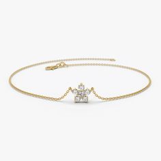 14K Gold Diamond Flower Charm Bracelet Layering Diamond Necklaces, Flower Charm Bracelet, Bracelets Gold Diamond, Gold Bracelet For Women, Diamond Flower, Lovely Jewellery, Diamond Color, Flower Charm, 925 Sterling Silver Jewelry