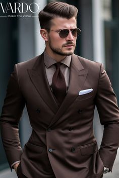 >>ORIGINAL ARTWORK AND CONTENT, PLEASE DO NOT COPY<< Men Suits, Suits For Man, Coffee Brown Two Piece Double Breasted Suit for Men - Classic Elegance and Timeless Style, Formal Attire, Formal Attire for Men, Formal piece Wedding Suit, Double Breasted, Formal Fashion Slim Fit Suit. Description: Elevate your wardrobe with our Coffee Brown Two Piece Double Breasted Suit for men, the epitome of classic elegance and timeless style. Crafted with precision and tailored for the modern man, this suit is the perfect addition to your formal and semi-formal occasions. 👔 Handcrafted Perfection: Our suit is meticulously tailored to ensure a flawless fit that exudes confidence. 🌟 Unmatched Comfort: Made with high-quality materials, it feels as good as it looks. 📸 Picture-Perfect: A picture of sophisti Man Coat Pant Design, Coffee Brown Suits For Men, Brown Suit Outfit, Mens Blazer Outfit, Brown Suit Men, Coat Pant For Men Suits Wedding, Brown Suit Wedding, Mens Suits Style Modern, Masculine Contemporary