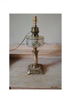 a lamp that is sitting on top of a table