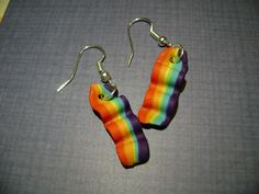 Rainbow Bacon Earrings Bacon measures approximately between 1.5cm to 2.25cm Materials: ▫ Polymer Clay ▫ Hypoallergenic Hanging Earring Hook Each bacon is handmade by me, so you may receive a pair of earrings that are slightly different from the ones pictured in the listing. As they are all made by hand all are similar but no two pairs will ever be the same! I can also do custom orders. Please feel free to send me a message with any questions or ideas! Thanks for checking out my shop! Rainbow Hypoallergenic Earrings As Gift, Rainbow Nickel-free Earrings For Gifts, Nickel-free Rainbow Earrings Gift, Nickel-free Rainbow Earrings For Gift, Adjustable Rainbow Earrings As Gift, Rainbow Single Earring As Gift, Single Rainbow Earring For Gift, Rainbow Polymer Clay Jewelry For Gifts, Bacon Earrings