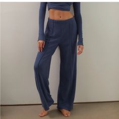 Out From Under Edith Fleece Straight Lounge Pants From Urban Outfitters. Brushed-Soft Fleece Lounge Pants. Slouchy Mid-Rise Fit With A Loose, Straight Leg. Finished With Side Pockets. Retails For $59 Relaxed Fit High Waist Loungewear Bottoms, Relaxed Fit High Waist Bottoms For Loungewear, Blue Winter Loungewear Bottoms, Blue Lounging Bottoms For Winter, Blue Bottoms For Lounging In Winter, Blue Winter Lounging Bottoms, Fitted Sweatpants With Pockets For Lounging, Blue Lounging Pants With Elastic Waistband, Blue Pants For Winter Loungewear