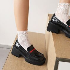 Gender: For WomenStyle: Fashion,KoreanOccasion: Casual,Party/Club,Office/CareerHeel Height: 6cmPlatform Height: 2cmSeason: Spring,Summer,Fall/Autumn,WinterPackage Contents: 1 x Shoes (Pair)Please see our size guide as below, you can choose the size according to your foot length and width. If your foot is a little wide and thick, we suggest you choose 1 size larger.Size Guide:28 = foot length 18.5-19cm (Foot width=6.5-7cm)29 = foot length 19-19.5cm (Foot width=7cm)30 = foot length 19.5-20cm (Foot Black High Heel Platform Loafers For Spring, Black Platform Loafers For Spring, Black Chunky Platform Oxfords With Round Toe, Black Oxfords With Chunky Platform And Round Toe, Black Platform Loafers With Chunky Platform, Black Platform Loafers With Chunky Flat Heel, Black Closed Toe Platform Loafers For Spring, Trendy Black Lace-up Platform Loafers, Black Lace-up Platform Loafers