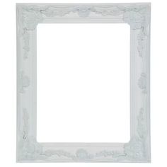 an ornate white frame on a white background