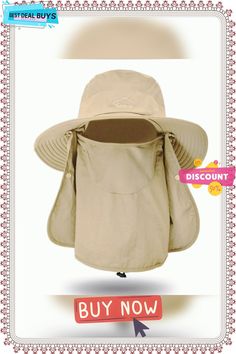 Fishing Hat for Men & Women, Outdoor Uv Sun Protection Wide Brim Hat with Face Cover & Neck Flap Dark Grey Beige Hats For Outdoor Activities, Windproof Summer Fishing Hat, Windproof Wide Brim Sun Hat For Fishing, Summer Fishing Windproof Hat, Summer Windproof Fishing Hat, Summer Fishing Bucket Hat In Khaki, Solid Color Windproof Summer Hat, Beige Cap Sun Hat For Outdoor, Windproof Sun Hat Cap For Summer