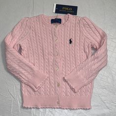 Ralph Lauren Polo Pink Cable Knit Button Front Cardigan Sweater 3/3t. Nwt - No Flaws, Perfect Gift! Smoke Free Home 90 Actress, Account Aesthetic, Clothing Coquette, Polo Cardigan, Dr Closet, Alpine Style, Pink Polo, Polo Ralph Lauren Kids, Vintage Fleece