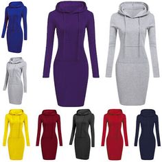 Top Seller for Ladies Sweatshirt Dress Drawstring Hooded Dresses Women Winter Lightweight, Womens Dresses Hooded Sweater Dress For Fall, Fitted Long Sleeve Sweatshirt Dress For Fall, Long Sleeve Cotton Sweatshirt Dress With Drawstring Hood, Hooded Sweatshirt Dress With Drawstring Hood, Cotton Sweatshirt Dress With Drawstring Hood And Long Sleeves, Cotton Sweatshirt Dress With Drawstring Hood, Cotton Long Sleeve Sweater Dress, Hooded Dresses, Dress For Autumn