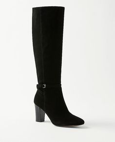 Elevate your style with the Ann Taylor High Heel Suede Buckle Boots, a perfect blend of sophistication and comfort. These boots are designed to make a statement with their luxurious black suede and sleek pointy toe.

- Size: 5 1/2
- Color: Black
- Material: Suede
- Gender: Female
- Features a 15" shaft height, 7 1/3" circumference, and 7 1/5" calf width
- 3" high heel for an elegant lift
- Adjustable buckle at the side ankle ensures a secure fit
- Padded footbed for enhanced comfort

Ideal for a Buckle Booties, Suede High Heels, Black Shoes Women, Buckle Boots, 5 Inch Heels, Black Suede, Wedge Boot, Over Knee Boot, Ann Taylor