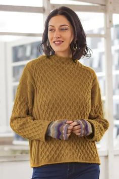 Women's Antique Gold 100% Alpaca Sweater - Antique Gold Trellis | NOVICA Gold Sweater, Fair Trade Clothing, Alpaca Sweater, Beautiful Sweater, Cotton Cardigan, Alpaca Wool, Ethical Fashion, Knit Patterns, Pima Cotton