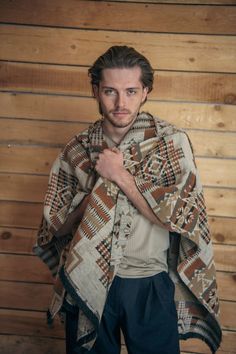 Ethnic Wool Poncho for Men Ecru Wool Poncho Aztec Wool - Etsy Beige Bohemian Winter Cape, Bohemian Beige Poncho Cape, Beige Wool Poncho One Size, Bohemian Brown Shawl Poncho, Bohemian Brown Shawl Wrap, Bohemian Brown Cape Shawl, Traditional Shawl Poncho For Fall, One Size Beige Wool Poncho, Traditional Beige Poncho For Winter