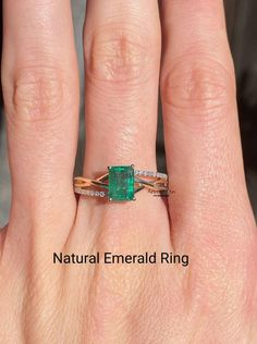 AAA Emerald Octagon Solitaire Stacking Gold Ring For Women, Vivid Green Emerald Cut Wedding Ring With Diamond 14k Gold Emerald Dainty Ring Certified Natural Emerald Cut Emerald Solitaire Diamond Ring in 14k Gold. Beautiful Vibrant Deep Green Color Emerald with white diamonds to the band making it a perfect daily wear gemstone stacking ring or a perfect wedding or engagement ring for women. Fully faceted, this gemstone showcases excellent shine.  Luxury & Classic, perfect for daily life, engagement, wedding and special events, anniversaries, dates and holidays. These are High Quality Untreated Natural Emerald & Diamond. 𝐒𝐩𝐞𝐜𝐢𝐟𝐢𝐜𝐚𝐭𝐢𝐨𝐧𝐬: 𝐌𝐚𝐭𝐞𝐫𝐢𝐚𝐥 :  ❖ Material : 9k 14k Gold ❖ Weight : 5 Grams  𝐆𝐞𝐦𝐬𝐭𝐨𝐧𝐞 : Natural Emerald & Diamond ❖ Gemstone Shape : Octagon Emeral Luxury Dainty Emerald Ring As Gift, Luxury Green Octagon Diamond Ring, Luxury Untreated Emerald Ring For Gift, Luxury Octagon Emerald Ring, Luxury Octagon Emerald Anniversary Ring, Luxury Octagon Emerald Ring As A Gift, Emerald Gold Ring, Octagon Ring, Wedding Ring Dainty