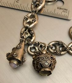 Antique Silver Jeweled Jewelry, Antique Jeweled Silver Jewelry, Ceremonial Silver Jeweled Jewelry, Charm Bracelets, Jewelry Design, Charms, Angeles, Charm Bracelet, Ships