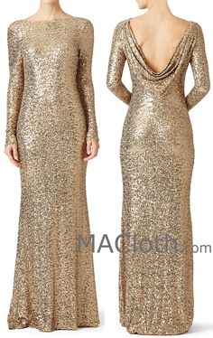 MACloth Women Mermaid Long Sleeves Sequin Evening Dress Formal Gown With Cowlback Formal Dresses Full Sequin, Long Dress Party Elegant Sequin, Luxury Long Sequin Dress For Party, Long Sequin Dress For Party, Luxury Elegant Sequin Dress For Party Season, Gold Formal Dress Long Luulla, Luxury Long Sleeve Sequin Dress For Cocktail, Gold Formal Dress Long Sequin, Luxury Elegant Long Sleeve Sequin Dress