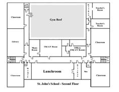 the floor plan for st john's school second floor, which is located on the first floor