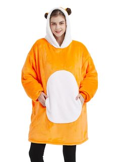 PRICES MAY VARY. 🐹PREMIUM MATERIALS: The hamster wearable blanket is made of microfiber and lamb fleece, which is soft, comfortable, skin-friendly, and warm. The fabric is durable, easy to care, and not wrinkled. Wearing it is like being hugged by a plush animal. 🐹FEATURES: Unlike traditional pullover hoodie, the Orange Hamster blanket hoodie shape makes it unique, warm and fun; oversized blanket hoodie with a large hood, windproof elastic cuffs and oversized pockets give you all-round warmth Super Soft Hooded Fleece Sweatshirt, Super Soft Fleece Long Sleeve Sweatshirt, Soft Fleece Long Sleeve Sweatshirt, Super Soft Long Sleeve Fleece Sweatshirt, Super Soft Hooded Fleece Hoodie, Super Soft Fleece Hoodie, Super Soft Fleece Hoodie With Long Sleeves, Super Soft Long Sleeve Fleece Hoodie, Orange Fleece Long Sleeve Hoodie