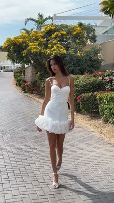 Summer in Italy Outfit Aesthetics. Draped Ruffle Mini Bustier Dress by POST MERIDIEM. Summer In Italy Outfits, Summer In Italy, Bustier Mini Dress, Italian Summer Outfits, Outfit Aesthetics, Milk Color, Boned Corsets, Italy Outfits, Exotic Fashion