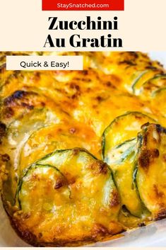 a cheesy casserole with zucchini and cheese