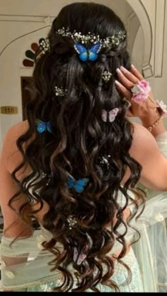 Quinceanera Hair, Quince Hair, Butterfly Hairstyle, Quince Stuff, Quince Hairstyles With Crown, Quinceañera Ideas, Quinceanera Hairstyles, Quince Hairstyles, Quinceanera Ideas