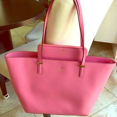 Authentic Set Of Kate Spade Tote (Medium) With The Wallet, They Are In Excellent Condition, Like Almost Brand New. The Tote And The Wallet Are Very Clean, Never Sat On The Floor, No Pens Ever Kept Inside The Purse. The Exterior Is Leather Materials. Chic Pink Bag With Interior Card Slots, Chic Pink Bags With Interior Card Slots, Elegant Pink Shoulder Bag With Interior Card Slots, Classic Pink Bag With Magnetic Closure, Everyday Pink Bag With Interior Card Slots, Elegant Pink Shoulder Bag With Magnetic Closure, Pink Formal Bags With Magnetic Closure, Formal Pink Bags With Magnetic Closure, Classic Pink Bag With Interior Card Slots