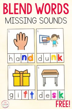 blend words missing sounds worksheet for kids to practice their handwriting and spelling skills