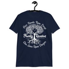 Family Reunion T-Shirt, Family Shirt, Roots Run Deep Shirt, Reunion Shirt, Family Name Shirt, Tribe Shirt, Family Tree Shirt You've now found the staple t-shirt of your wardrobe. It's made of 100% ring-spun cotton and is soft and comfy. The double stitching on the neckline and sleeves add more durability to what is sure to be a favorite!   * 100% ring-spun cotton * Sport Grey is 90% ring-spun cotton, 10% polyester * Dark Heather is 65% polyester, 35% cotton * 4.5 oz/yd² (153 g/m²) * Shoulder-to-shoulder taping * Quarter-turned to avoid crease down the center * Blank product sourced from Bangladesh, Honduras, Haiti, Mexico, or Nicaragua Family Tree Shirt, Family Reunion Shirts, Reunion Shirts, Tree Shirt, Family Shirt, Family Name, Family Reunion, The Double, Family Shirts